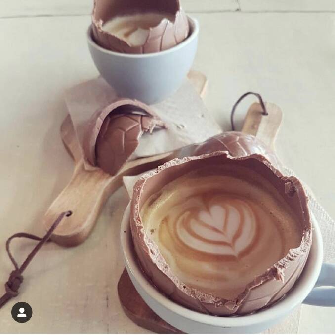 Onyx Espresso: Latte in a chocolate egg.