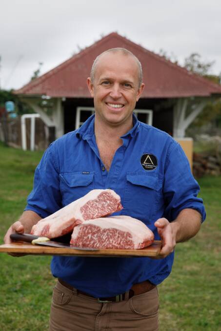 The best product I can make: Steve Binnie with a cut of wagyu beef. "There is no way this product won't continue to gain market share because the product is so far superior to anything else," Binnie says. Picture: Max Mason-Hubers