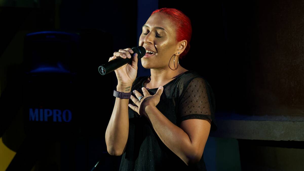 Expression: Waria performing at the International Women's Day Heart Open event at Newcastle Museum. Picture: Paul Dear