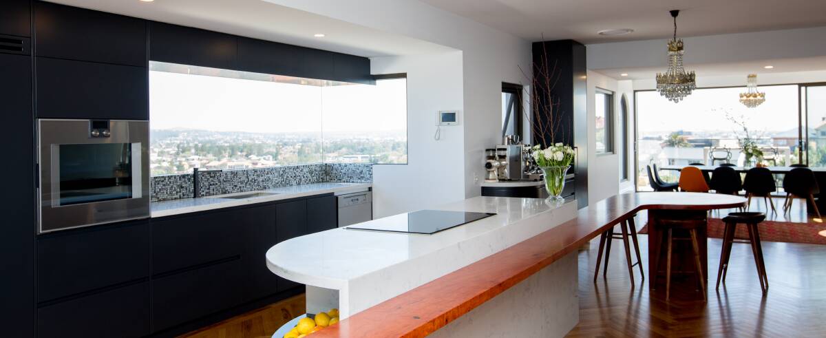 Leonie Young's home: The sleek and sophisticated kitchen is a central highlight of the upper level.