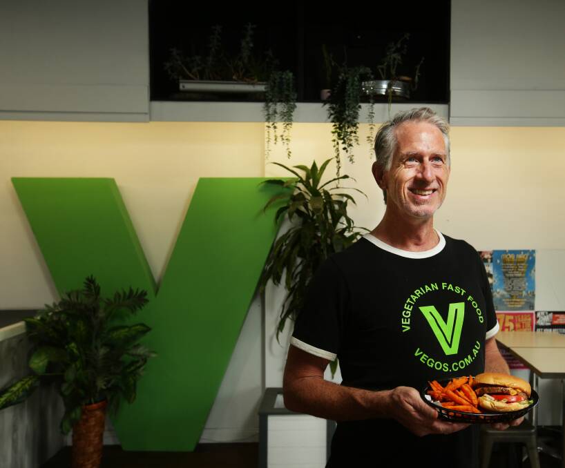 Vego's owner and founder Mark Hughes at his new Charlestown fast-food outlet. Pictures by Simone De Peak