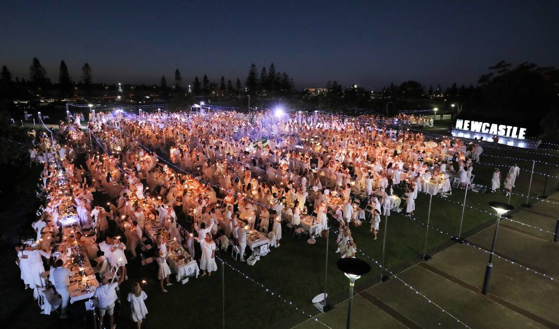 The Newcastle Le Diner en Blanc in 2022. It is the signature event of Newcastle Food Month.