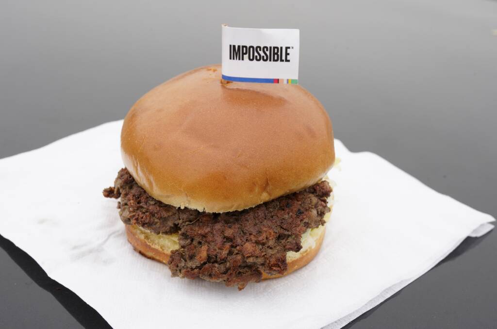 Now serving: The Impossible Burger, a plant-based burger containing wheat protein, coconut oil and potato protein. 