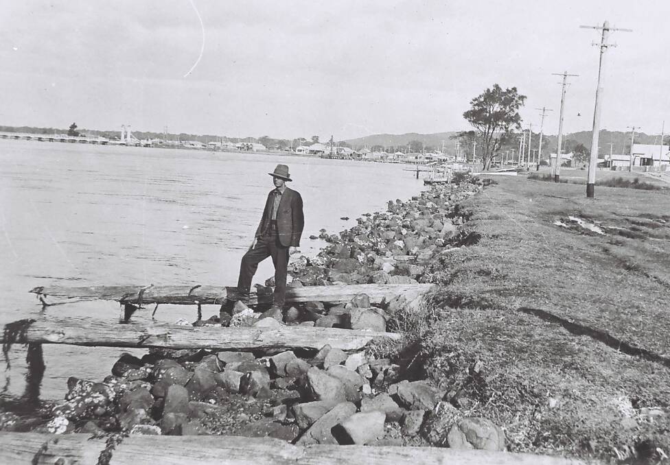 Forgotten relic: The Chinese community wharf on Swansea Channel in 1940. Picture: history.lakemac.com.au