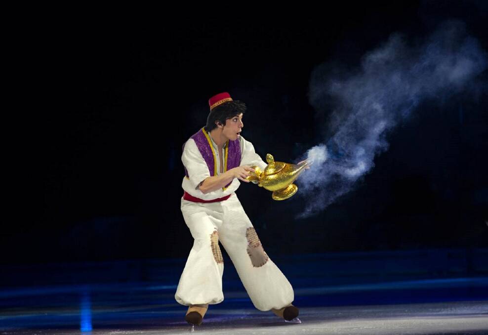 WISH GRANTED: Australian Nicholas Fernandez, once an ensemble cast member, is now leading man Aladdin, alongside Princess Jasmine.