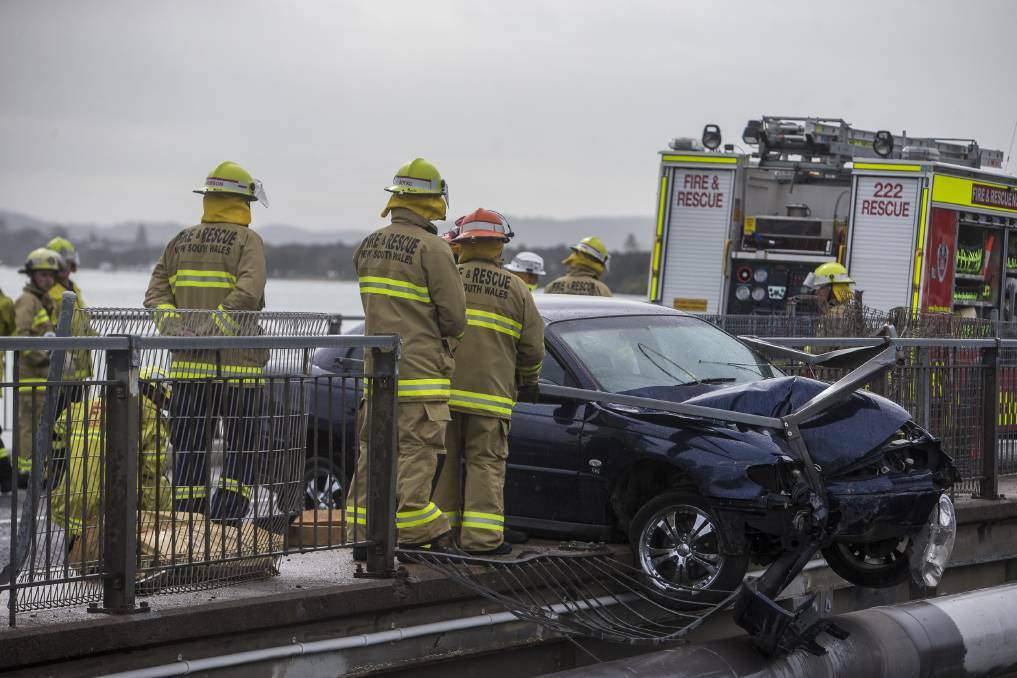 HISTORY: Fire crews attend a crash in the northbound lanes of Swansea Bridge in July 2014.