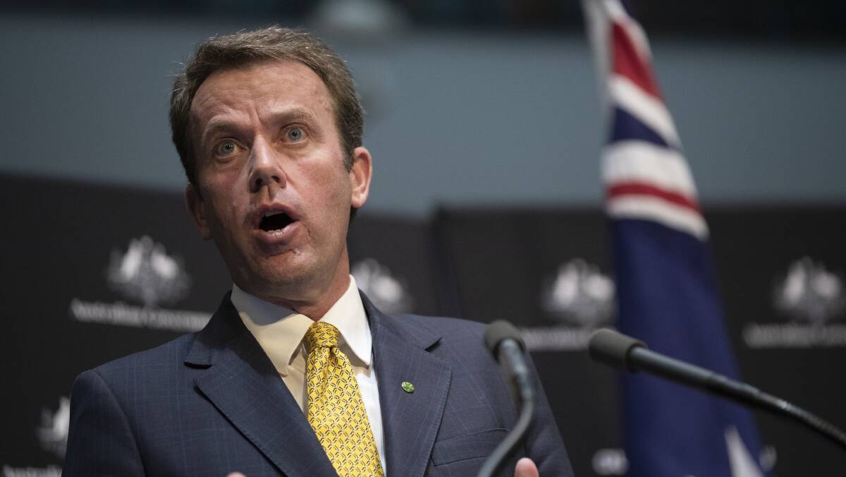 Education Minister Dan Tehan on Thursday announced the package to keep childcare centres open. Picture: Sitthixay Ditthavong