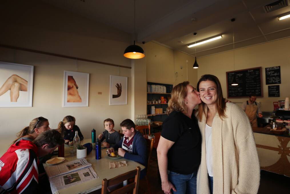 NEW VENTURE: Kathy Moore and Leya Aboltins at Onyx Espresso Bar, 2/191-197 Maitland Road, Mayfield. Picture: Simone De Peak