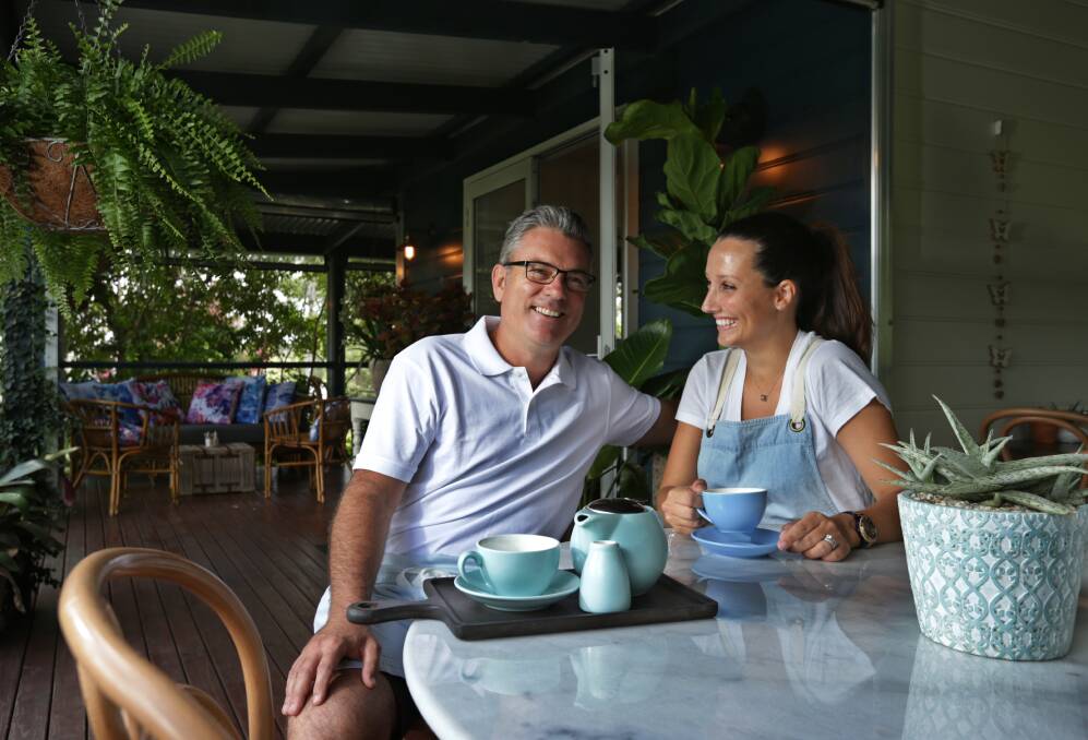 FULL CIRCLE: Dwayne and Olivia Bramble are the new owners of Heritage Gardens Cafe & Nursery, Ashtonfield. Picture: Simone De Peak
