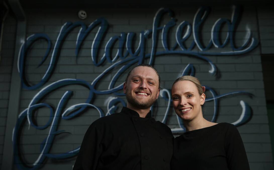 Jason 'Roy' Kuyltjes and Sarah Miller at Mayfield Bowling Club in 2019. They are moving their Roy's Kitchen business to the Beauford Hotel. Picture by Marina Neil
