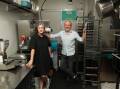 Tara and Nicolas Poelaert, of Choux Patisserie, at their Broadmeadow kitchen. Picture by Peter Lorimer