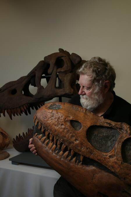 Mike Dawson with dinosaurs.