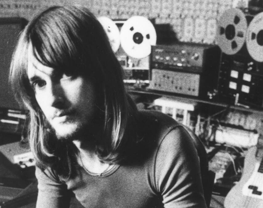  ORIGINAL: Mike Oldfield playing the piano in a recording studio in 1974.