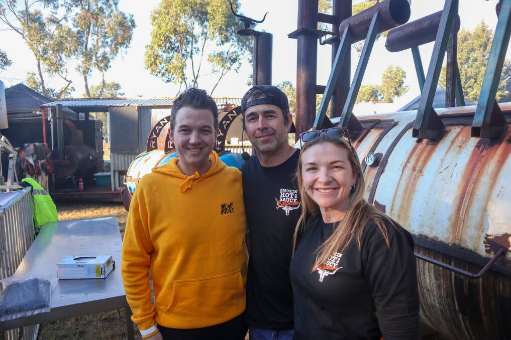 Newy Rides owner Ben Ogden with Robert and Randi Thraves, from Islington's Smokin' Hot 'n Saucy.
