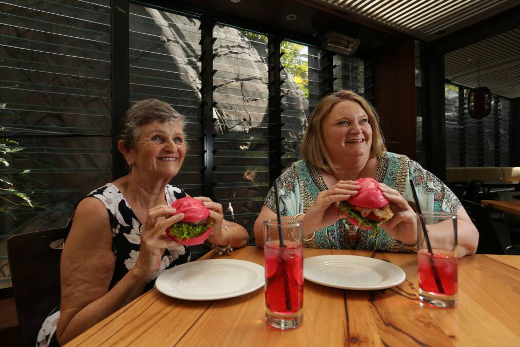 COURAGE: Elizabeth Wiedermann, who is living with terminal breast cancer, and Lisa Bartley, president of Hunter Breast Cancer Foundation, at Wests New Lambton. Picture: Simone De Peak 