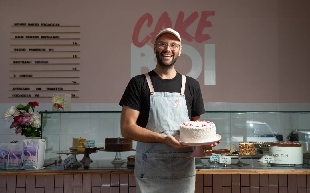 Reece Hignell at his Hamilton bakery, Cakeboi. Picture: Marina Neil