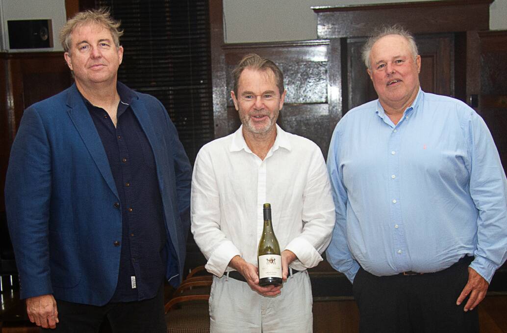 COLLABORATION: Garth Eather, Robin Tedder and Rhys Eather with the Eather and Tedder 2019 Shiraz.