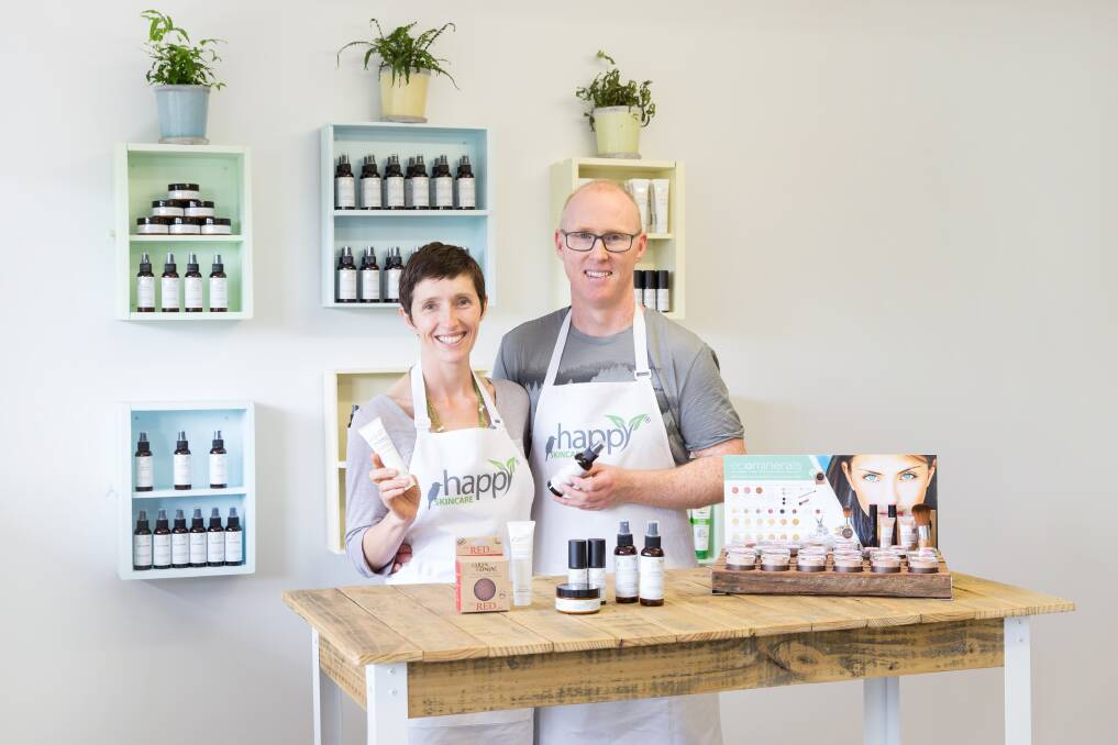 Phoebe and Aaron Breckell, of Happy Skincare. 