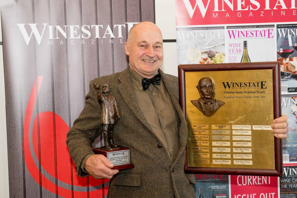 INNOVATIVE: Winemaker Peter Hall with his Winestate awards. He believes the 2020 vintage will match this year's in volume and quality. 