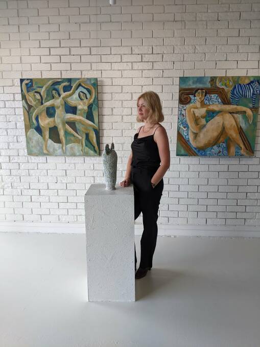 FRESH FACES: Holly Wilson at LEDA, the Newcastle West art gallery she opened with friend and fellow artist Aleesha Hardie last year. Picture: Alex Morris