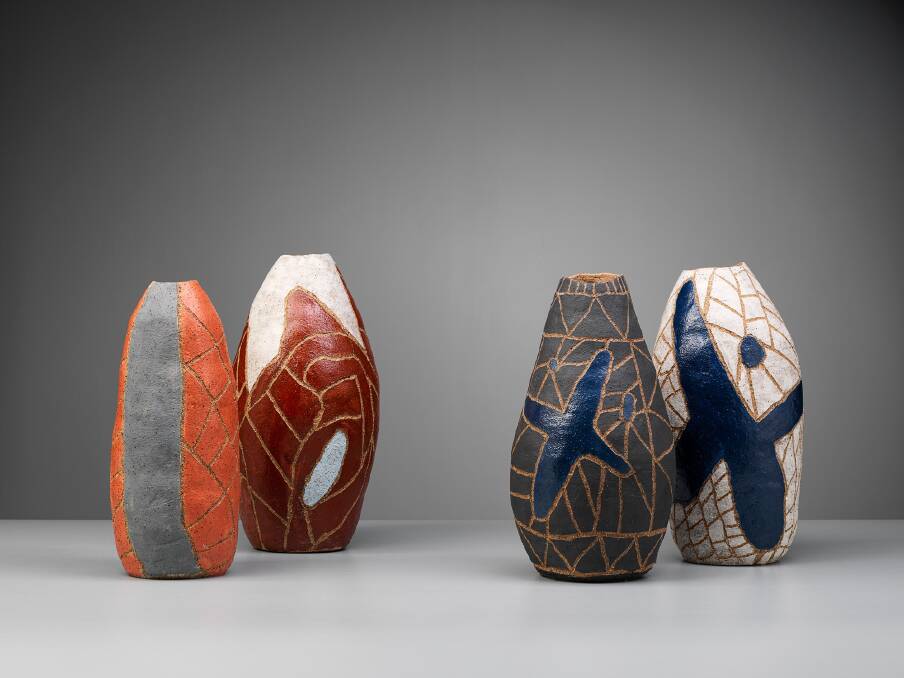 Ceramic works by Kunmanara Carroll at Lake Macquarie's MAC yapang gallery.