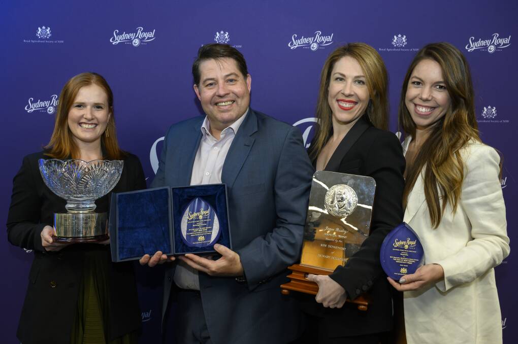 WINS: Holding awards won by McGuigan and Nepenthe arms of AVL are Lucy Jones (assistant brand manager), Roger Maconachie (McGuigan Hunter brand manager), Penelope Goodsall and Alyssa Anderson (Nepenthe).