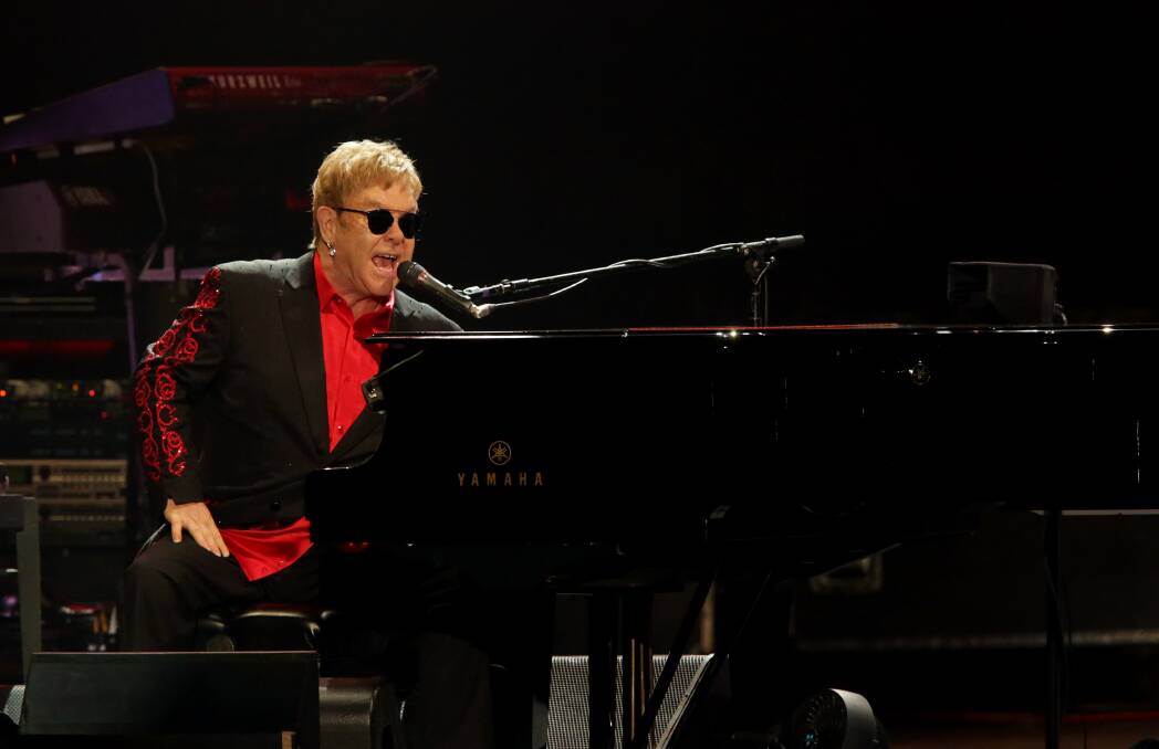 Piano man: Music legend Elton John performs a brilliant show of his classic hits over two-and-a-half hours at Hope Estate, Pokolbin on December 5. Picture: Simone De Peak.