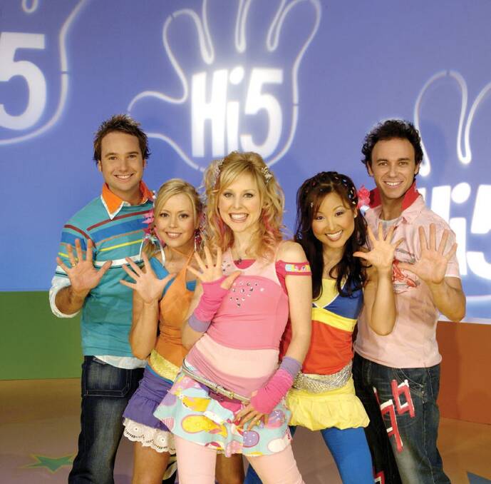 Take Five: Tim Harding (left) with his fellow performers from Hi-5.