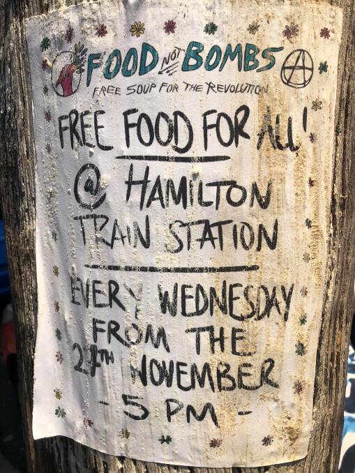A poster promoting free food at Hamilton. 