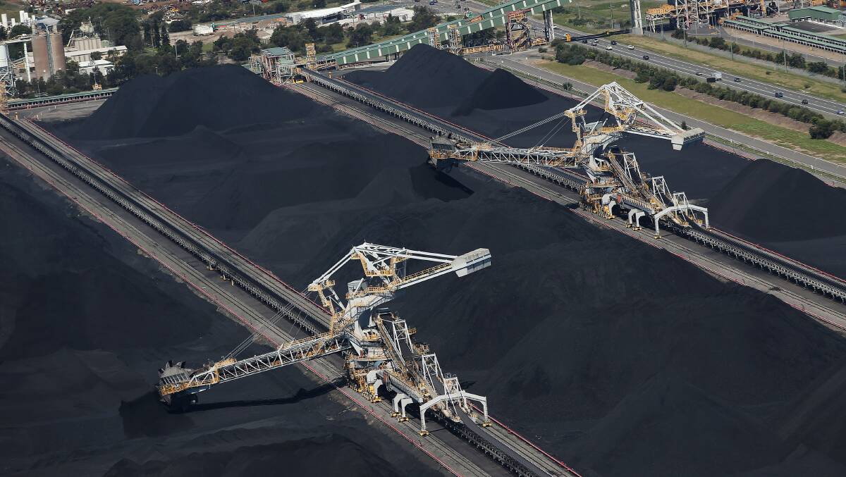 The coal stockpile at Kooragang Island. File picture