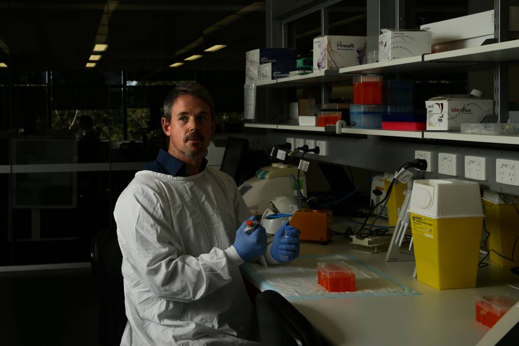 Treatment: Newcastle virologist Nathan Bartlett says a coronavirus vaccine will be "incredibly important in the long term". Picture: Jonathan Carroll 