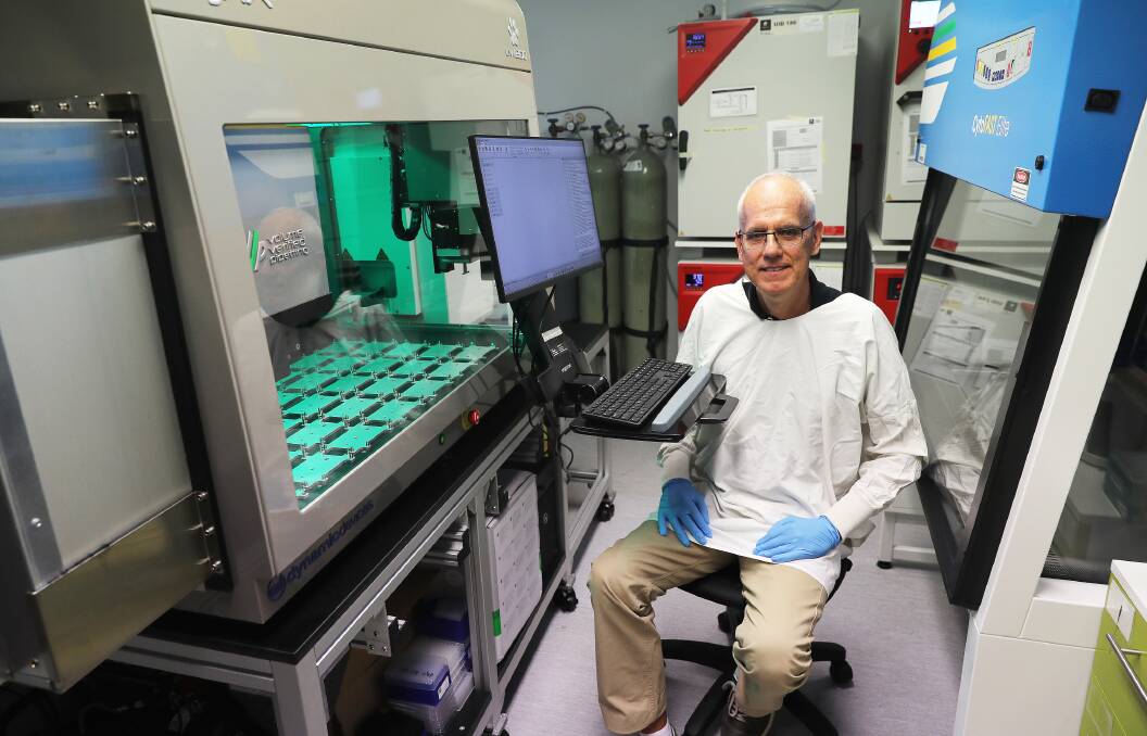 Professor Hubert Hondermarck in his Newcastle laboratory, where he is researching prostate cancer. Picture by Peter Lorimer 