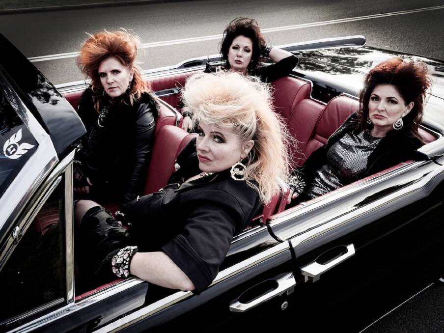 Rock On: Hot Flush displaying their new hairdos, channelling the likes of Tina Turner, Suzi Quatro and Joan Jett. 