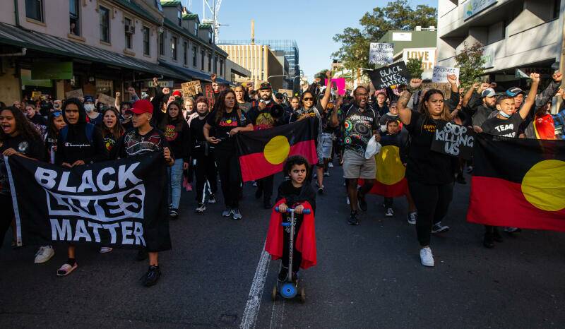 A Black Lives Matter march in Newcastle in June. Picture: Marina Neil 