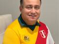Double Take: Victor Ugarte in his half Socceroos, half Peru shirt. 