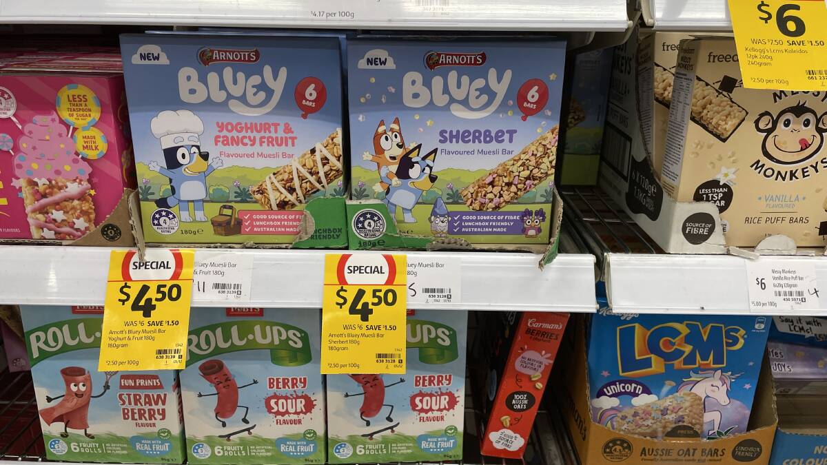 Products marketed to kids in a supermarket. Picture supplied 