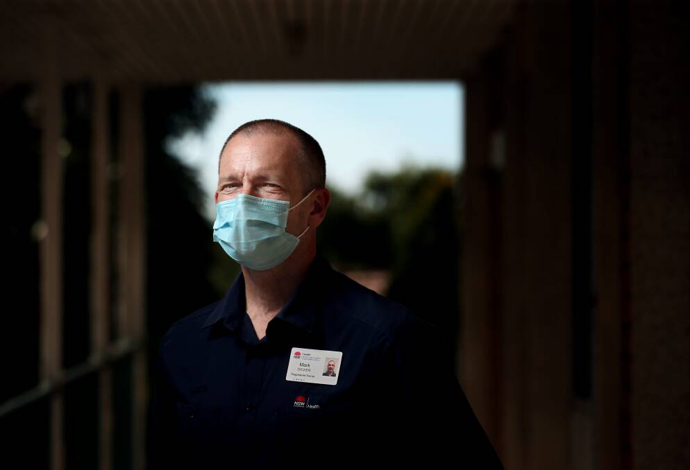 Great Care: Mark Dicker leads the Hunter team that tests close contacts and cares for COVID-19 patients in their homes. Picture: Simone De Peak 