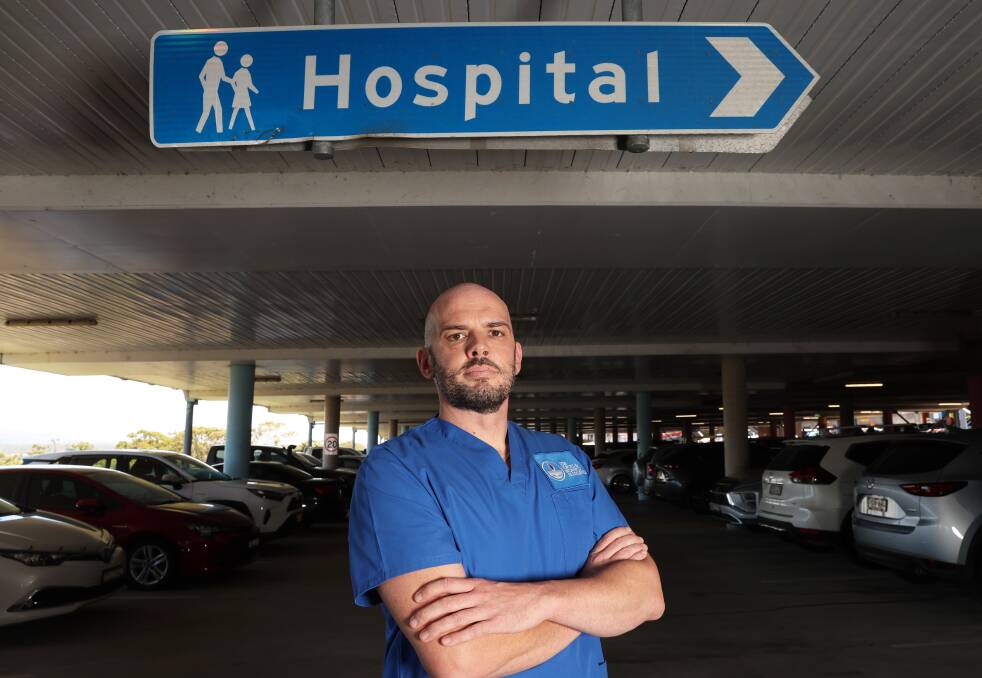 Secretary of John Hunter Hospital's NSW Nurses and Midwives' Association branch Matthew Rispen. Picture by Peter Lorimer 