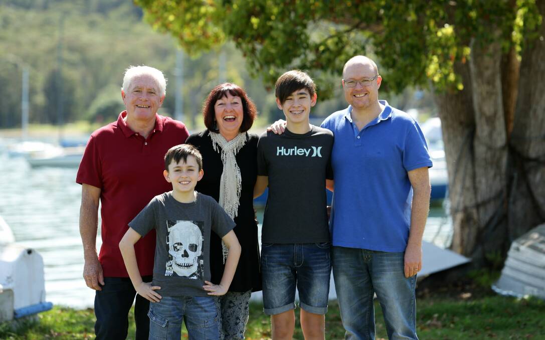 Happy Days: New Lake mayor Kay Fraser with (from left) husband Carey, grandsons Toby, 11, Jack, 13, and son Steven. Picture: Jonathan Carroll. 