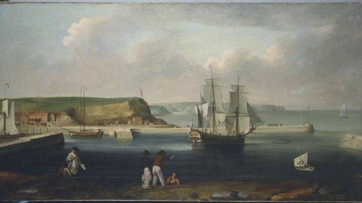 A painting of HMS Endeavour in 1768. 