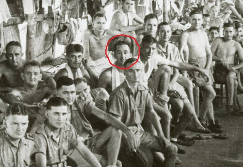 That's Him: Robert Jones was spotted in this photo from the Changi prisoner-of-war camp. 