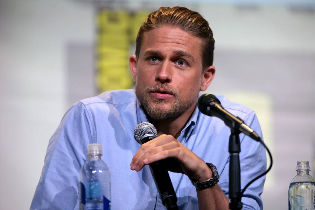 Superstar: Charlie Hunnam, who sent a message to Tighes Hill Public School, is pictured here at the San Diego Comic Con International. Picture: Gage Skidmore 
