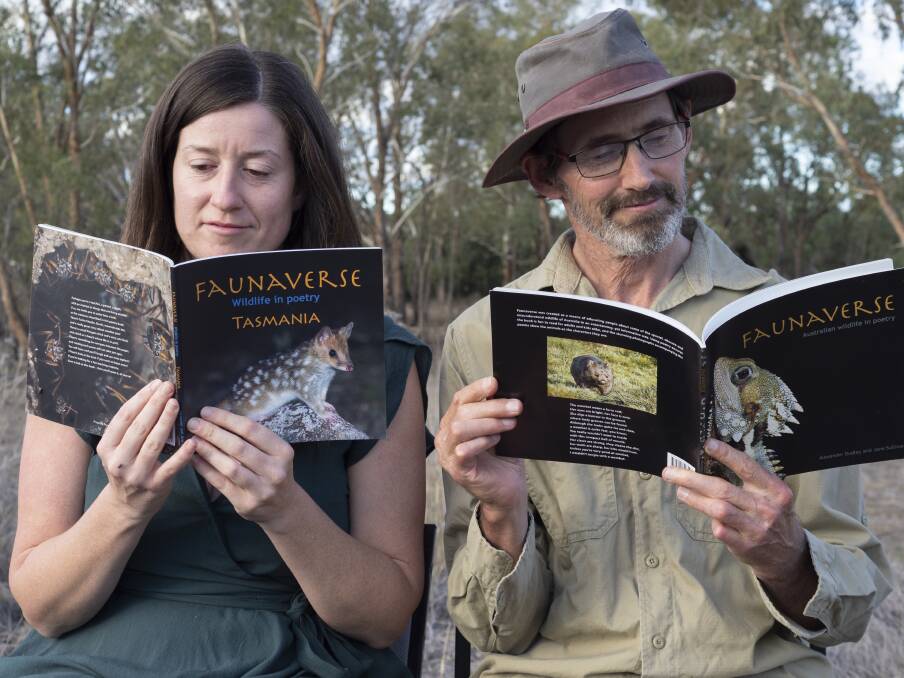 Good read: Jane and Alexander Dudley with the wildlife books they've published. 