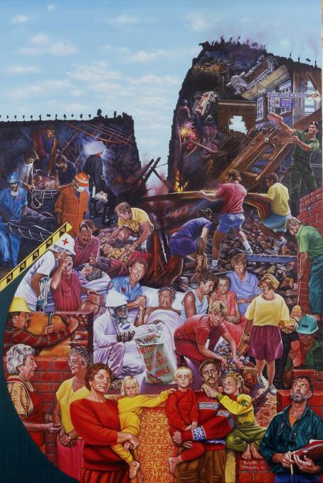 Our Town: Birgitte Hansen's painting which the Herald commissioned in 1990. 