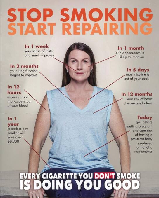 Stop Smoking: A campaign poster from federal government's National Tobacco Campaign.  