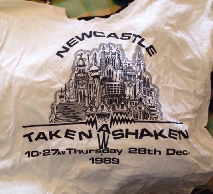 An earthquake T-shirt. 