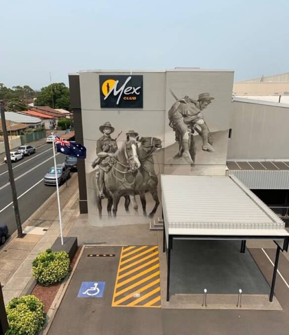 Big Picture: A World War I mural showing Anzacs on a wall at the Mex Club in Mayfield pays homage to Australia's heritage. 