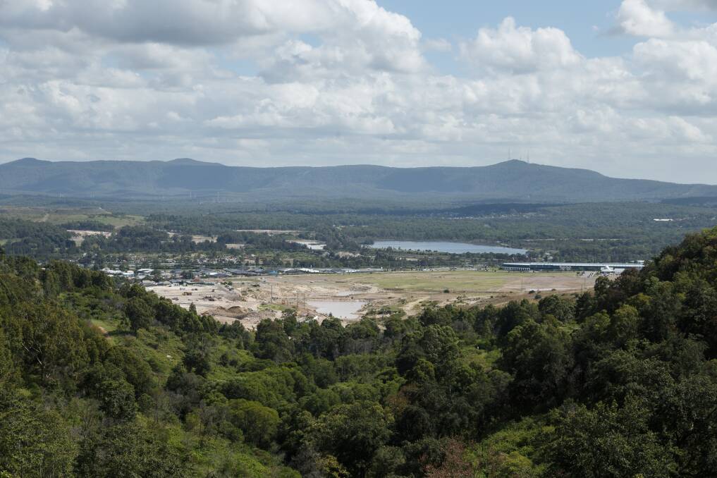 Nice View: Looking from Munibung Hill across the old Pasminco site in Boolaroo towards Mount Sugarloaf. Picture: Max Mason-Hubers  