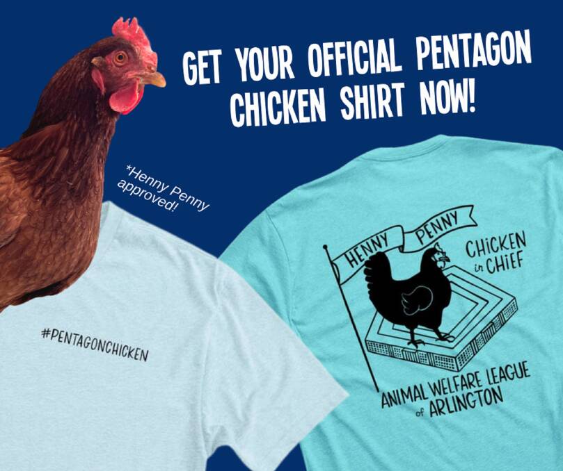 Count Your Chickens: Pentagon Chicken T-shirts are on sale, after a hen was found at America's defence department. 