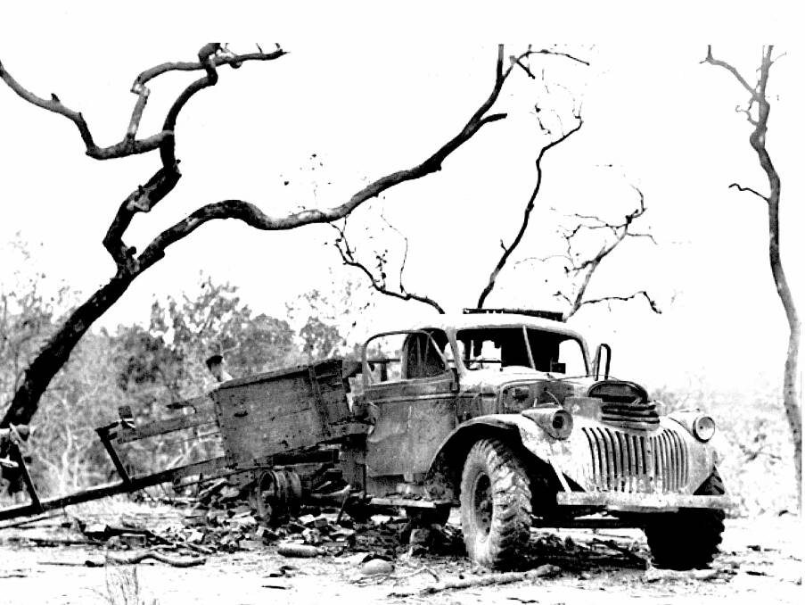 A damaged truck at the Liberator crash site. Picture supplied 
